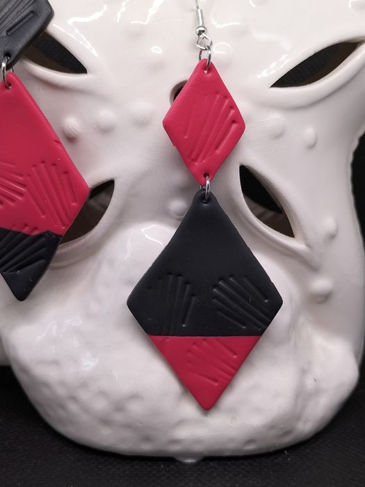 Kolczyki 2 romby z gliny polimerowej