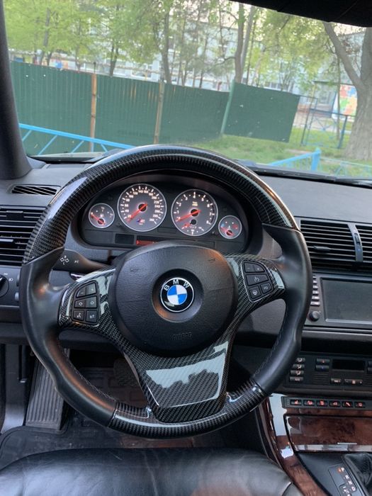 Спорт, тюнинг руль BMW X5, 3,5,7 carbon с анатомией и кожей