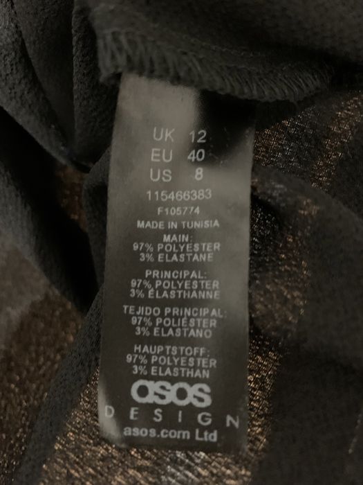 Asos czarna kopertowa mini sukienka M/L