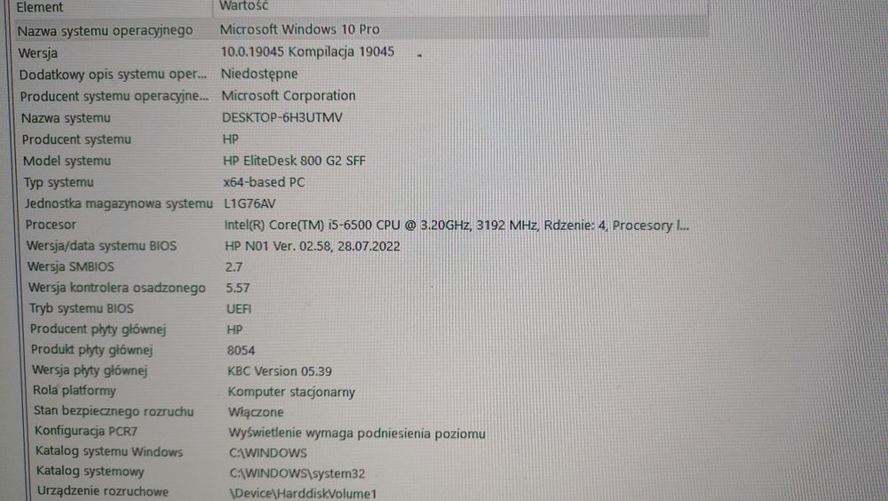 Płyta główna hp8054 + procesor i5 6500 + zasilacz