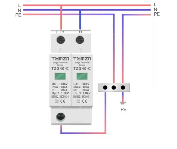 ПЗІП УЗИП SPD ОПН блискавк захист розрядник 275v AC TZG40-C2P
