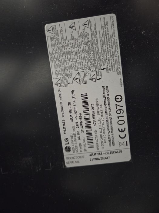 LG 42 cale, Smart TV Wi-Fi