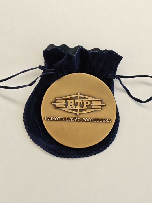 Medalha Comemorativa de Bronze - 40 Anos RTP (Rara / Coleção)