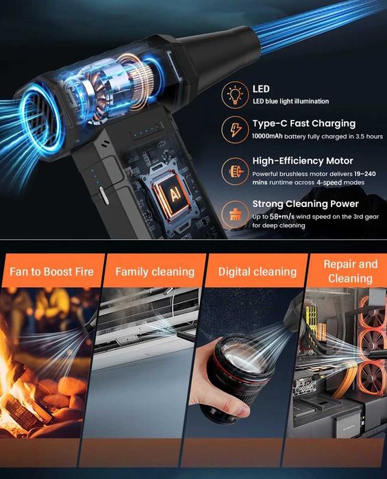Турбо вентилятор THERAGUN U7Ultra Turbo Jet Fan 180000RPM повітродувка