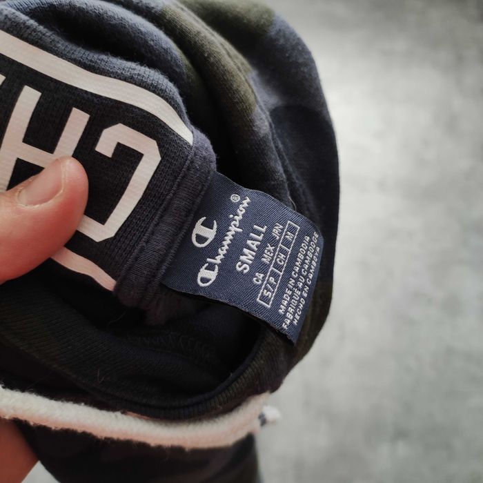 MĘSKA Bluza z Kapturem Hoodie Camo Moro Champion Logo Sportowa