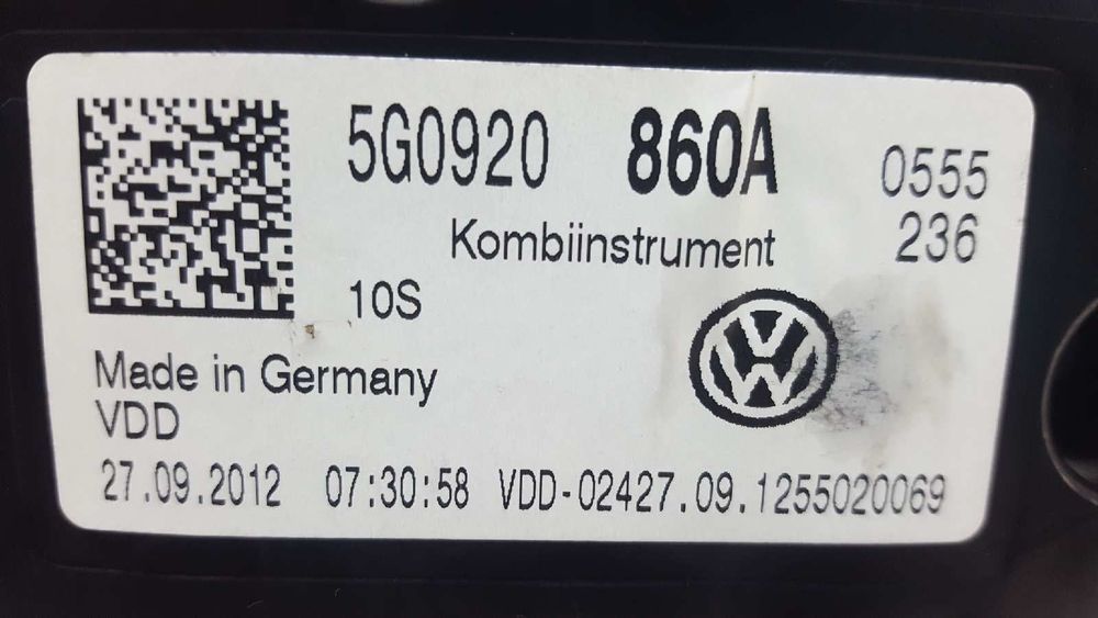 QUADRANTE VOLKSWAGEN GOLF VII LIM. ADVANCE BLUEMOTION