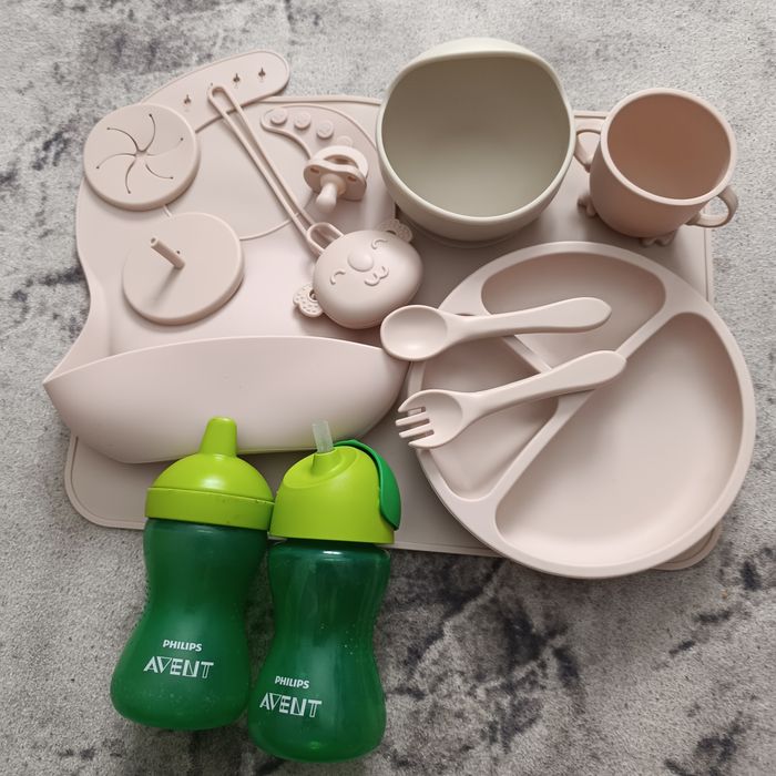 набір силіконовий для прикорму, поїльник Philips Avent
