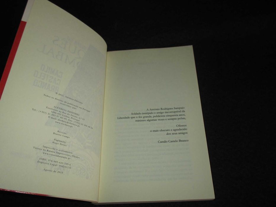 Livro Perfil do Marquês de Pombal Camilo Castelo Branco