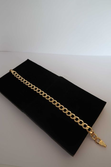 Złota Bransoletka Męska Pancerka 20 cm | Próba Złota 585