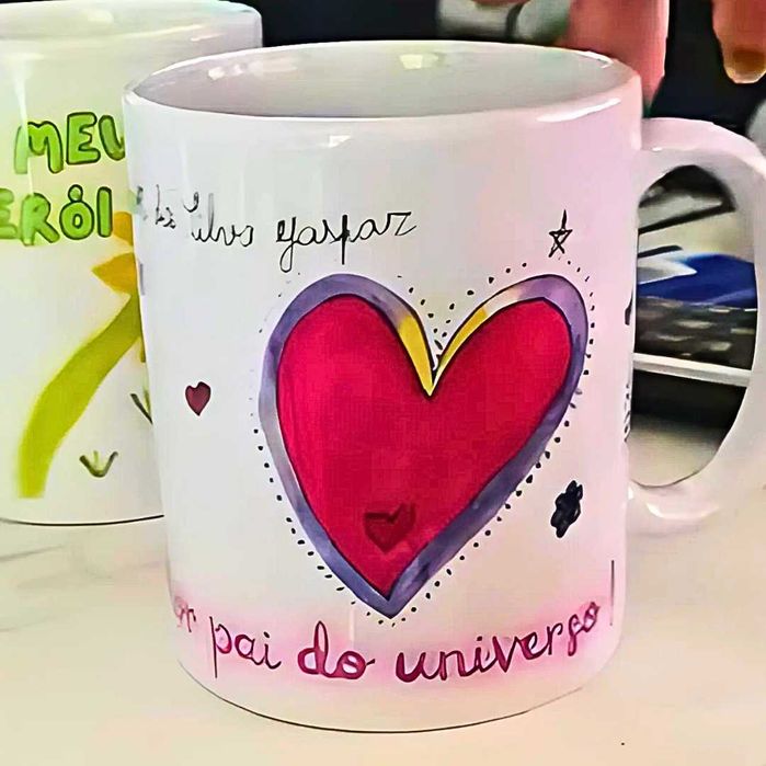 Canecas únicas com os desenhos das crianças – Prenda Personalizada