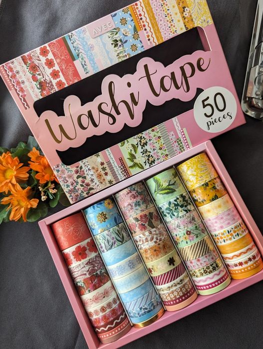 Декоративные скотчи 50 штук Washi tape, высечки