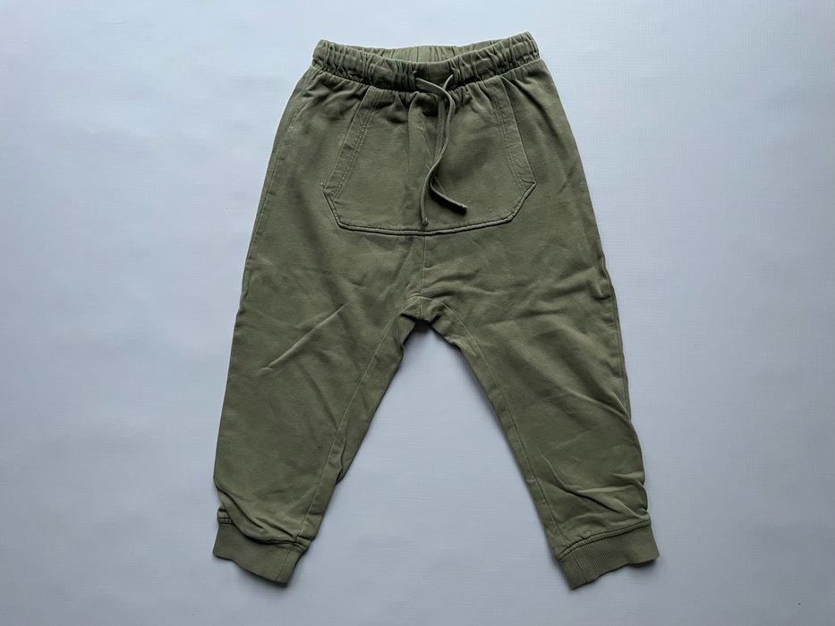Spodnie dresowe H&M 92 cm khaki stan dobry