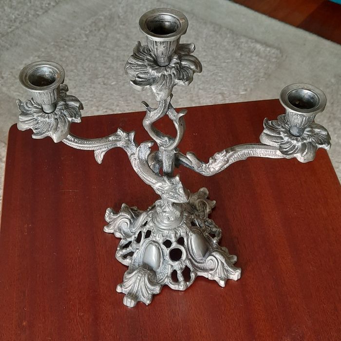Candelabro antigo 3 lumes