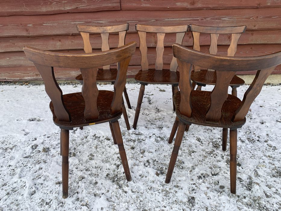 Krzesło krzesla szczebelkowe drewniane 9 sztuk