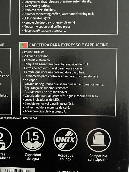 Máquina Café ORBEGOZO - C/Garantia 30 Meses - café em pó ou Capsulas