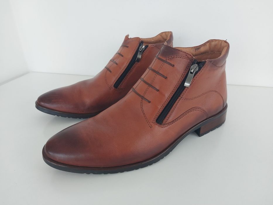 Buty męskie skórzane ocieplane w rozmiarze 44