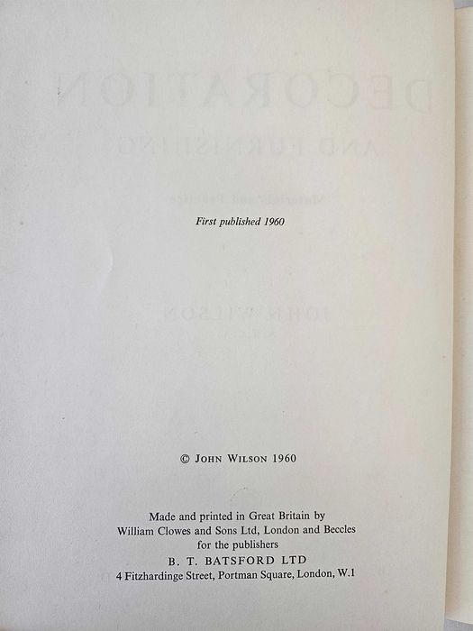 Decoration and Furnishing: Materials and Practice (1960)