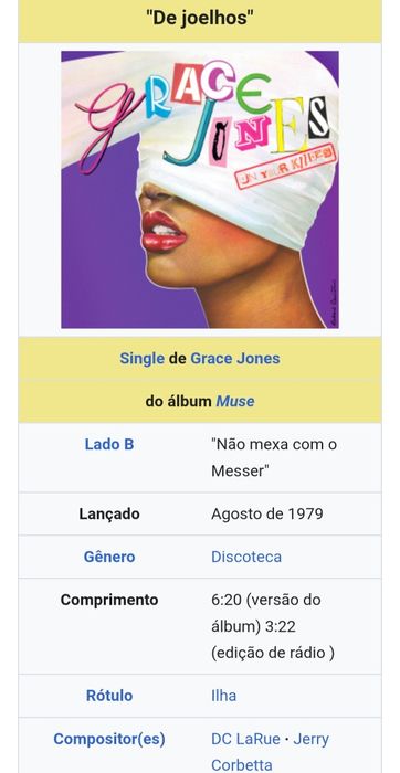 Disco vinil Grace Jones " on your nees"