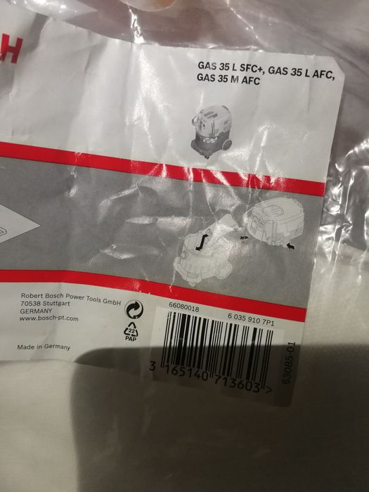 Bosch worek odkurzacza na pył gasł 35