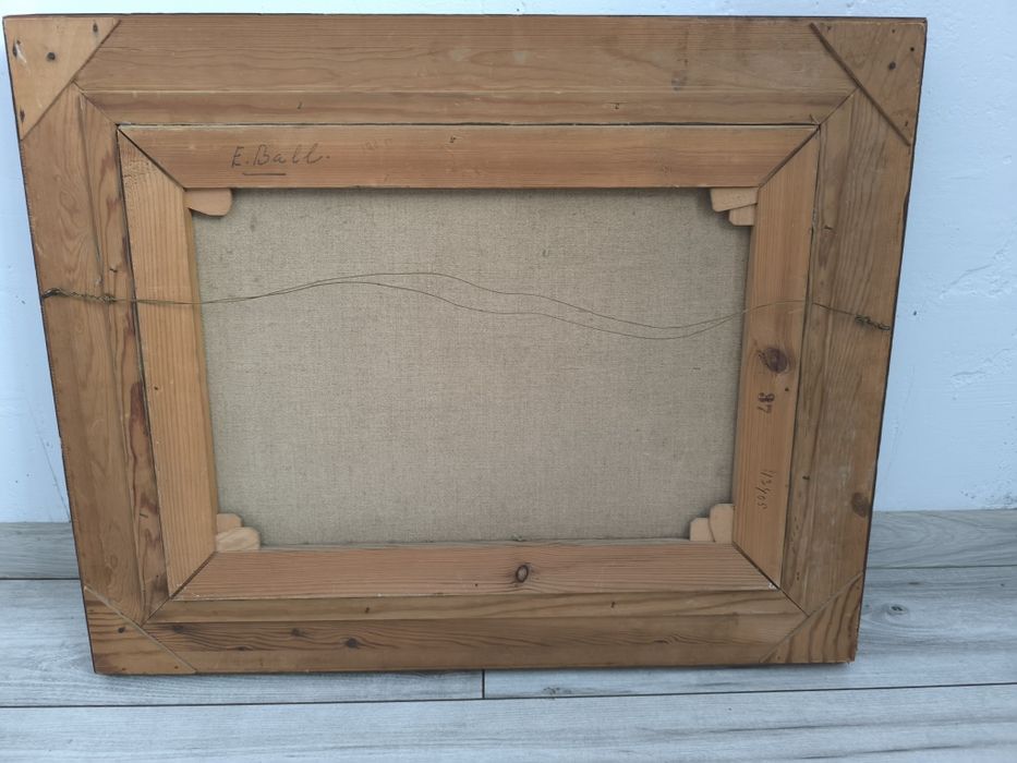 Piękny obraz olejny scena rodzajowa, sygnowany, płótno