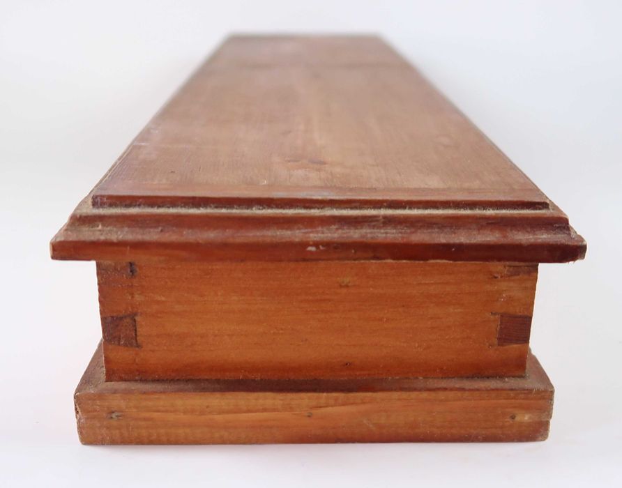 Caixa grande retangular antiga em madeira 49 cm