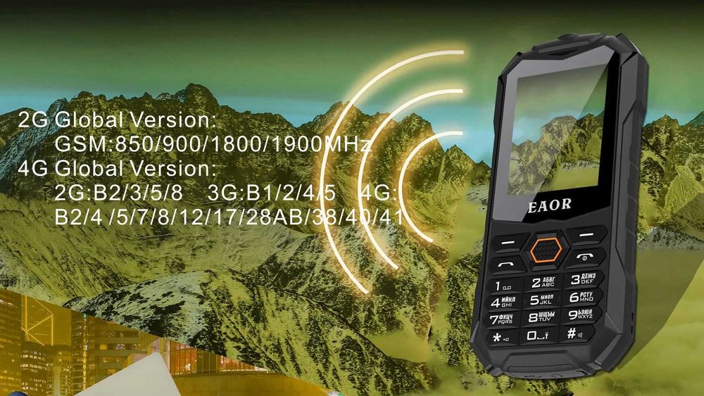 телефон защищенный водонепроницамый кнопочный EAOR на 2 сим IP68
