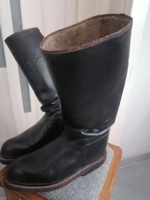 Męskie oficerki – skórzane, wysokie – rozmiar ok. EU 46–47