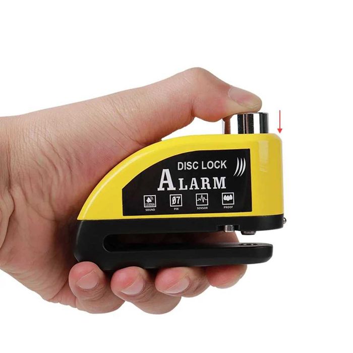 Cadeado Alarme Disco Moto 110dB Recarregável USB