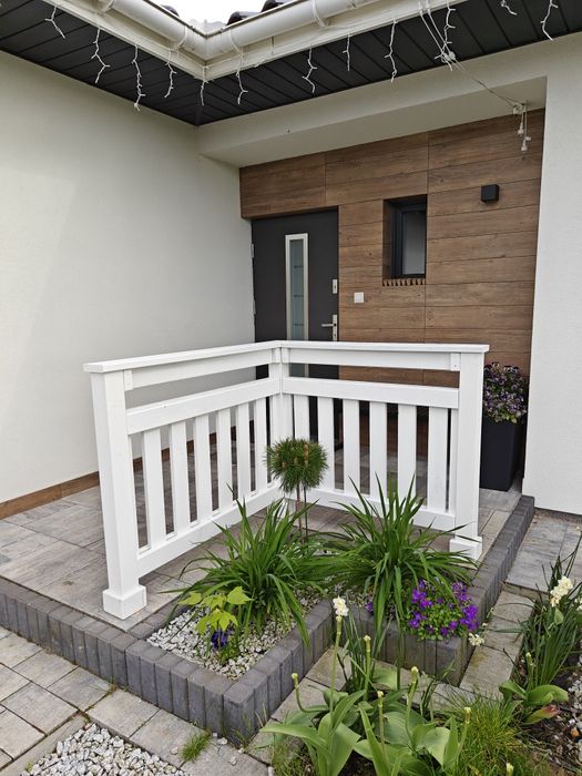 Barierki olchowe, balustrady drewniane