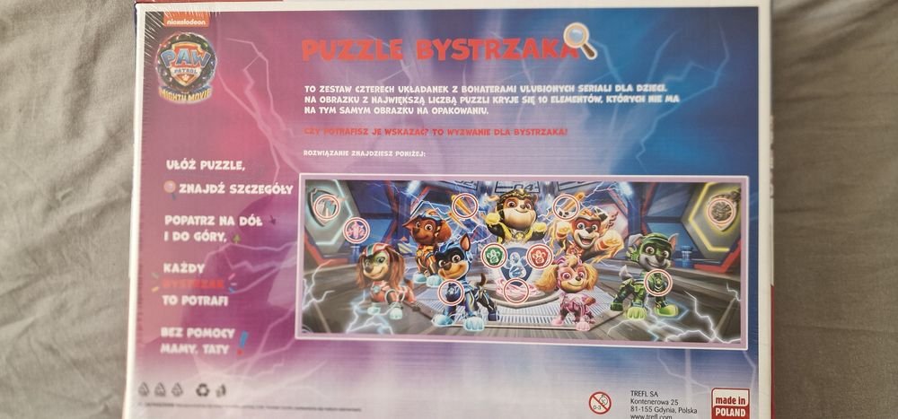 Trefl Puzzle bystrzaka psi patrol 4+ 30-160 elementów 4w1
