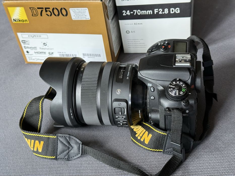 Nikon D7500 + Sigma 24-70mm F2.8 DG Art + pokrowiec Manfrotto