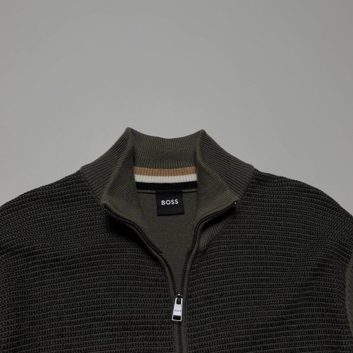 Sweter Hugo Boss Ladriano – wełna dziewicza Virgin Wool, Full-Zip Premium