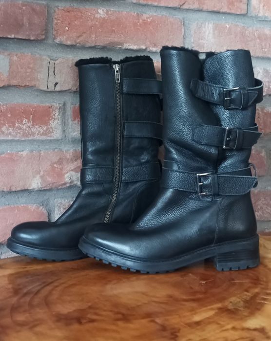 skórzane botki biker Dune London 38