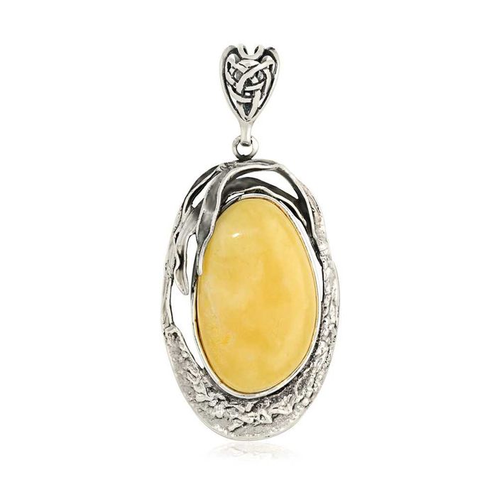 Srebrna zawieszka z bursztynem pr.925