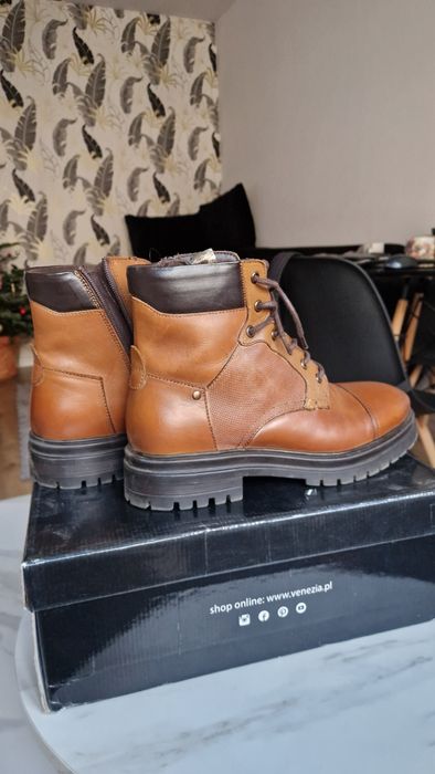 Buty skórzane zimowe Venezia