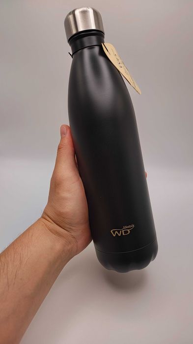 Garrafa Térmica WD 750ml Inox Preta – Outdoor, Camping & Uso Diário