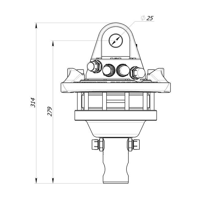 Rotator Hydrauliczny 3T trzpień Fi 49.5 mm