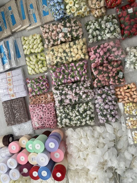 Штучні квіти , стрічки, мереживо по ГУРТОВИМ цінам