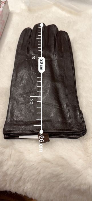 Rękawiczki skórzane z welniana podszewką
