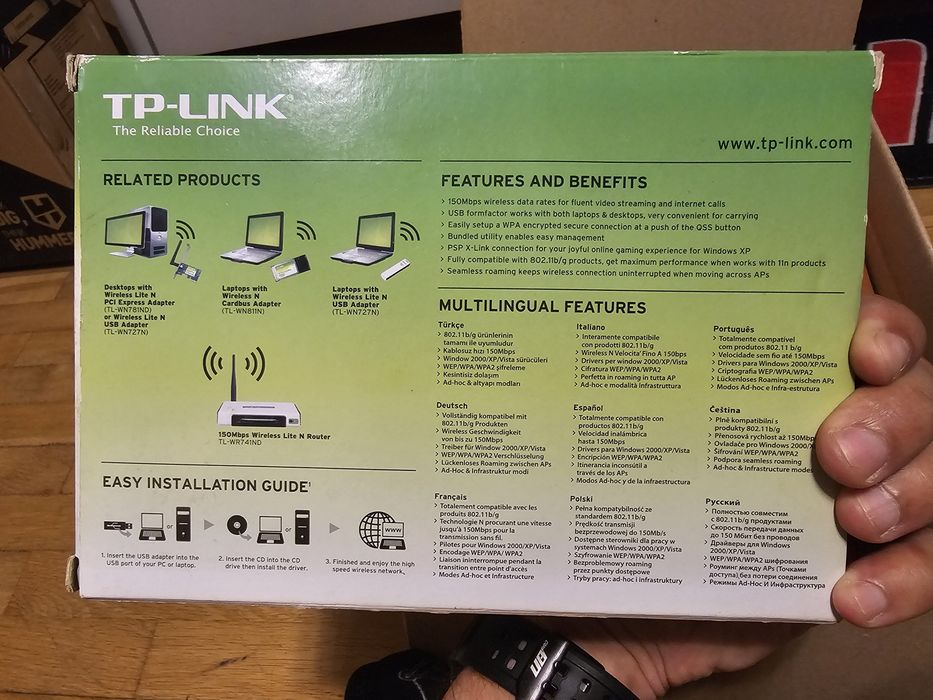 Adaptador Wi-Fi USB TP-Link TL-WN727N 150Mbps com caixa