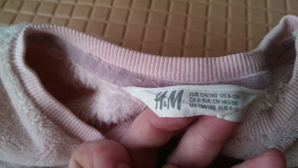 Махровый розовый свитшот для девочек, с пайетками от H&M 134-140 размр