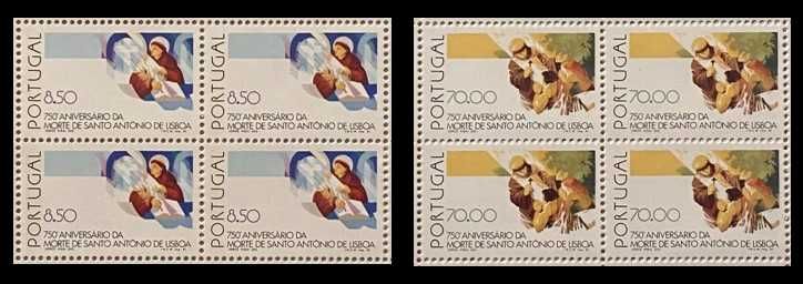 Série de 2 quadras de selos novos - S. António de Lisboa - 1981