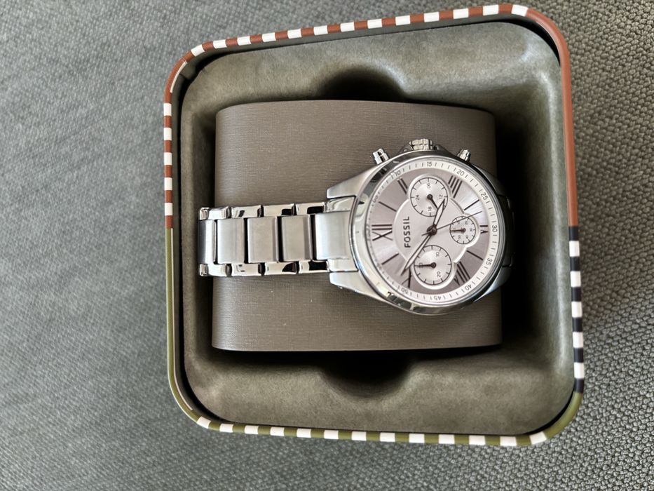 Nowy zegarek Fossil BQ3035, srebrny, elegancki prezent