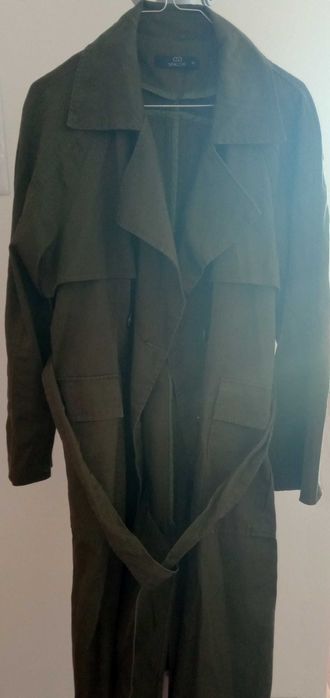 Casaco verde tropa comprido XL senhora meia estação