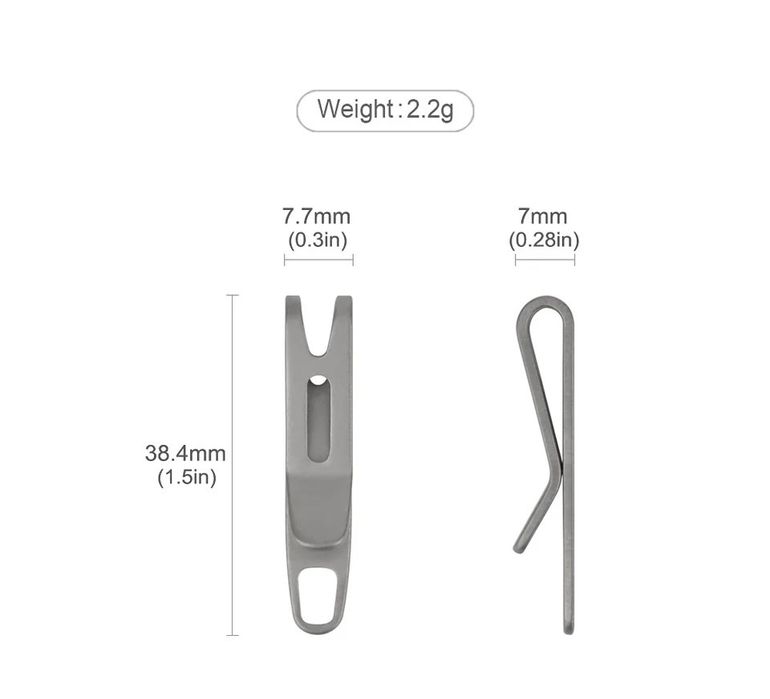 EDC ‼️ Титанова кліпса-зажим, скоба +титанове кільце 14 мм