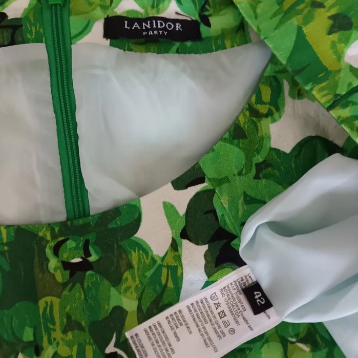 Vestido de festa verde e branco Lanidor