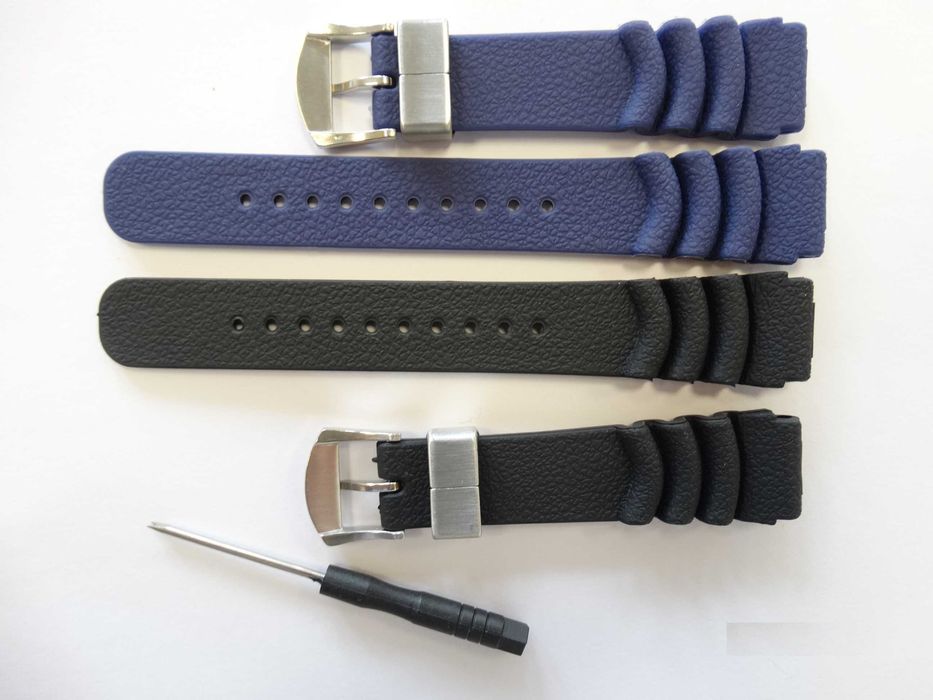 Silikonowy pasek do zegarka nurka Seiko 20mm 22mm czarny granatowy