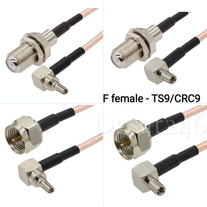 Переходник пигтейл SMA,CRC9,TS9,N,UHF,F,QMA,IPX для модемов, репитеров