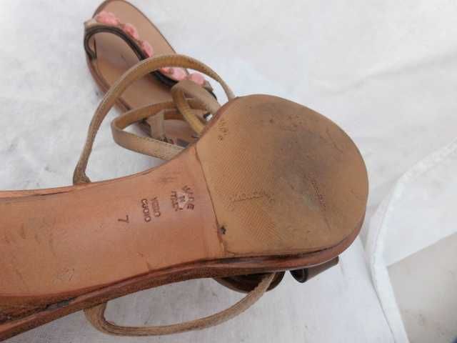 Casadei włoskie skórzane sandały szpilki 39