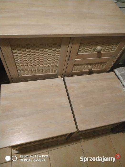 Komoda drewniana + dwie szafki